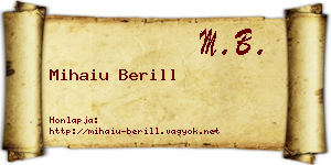 Mihaiu Berill névjegykártya